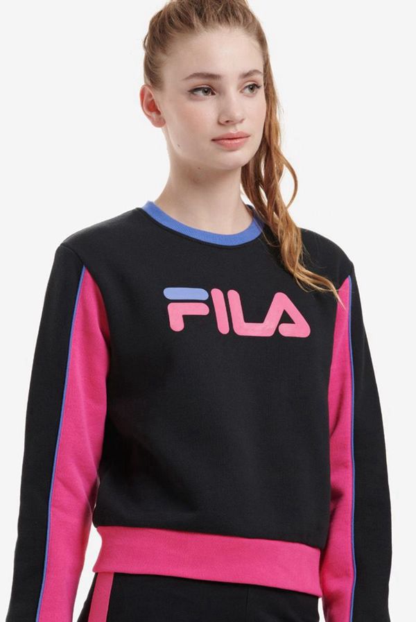 Moletons Fila Mulher Pretas/Azuis - Fila Nuria Colour Block En Portugal,YAFZ-29107